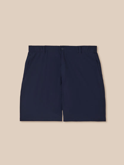 Navy blue shorts on a beige background