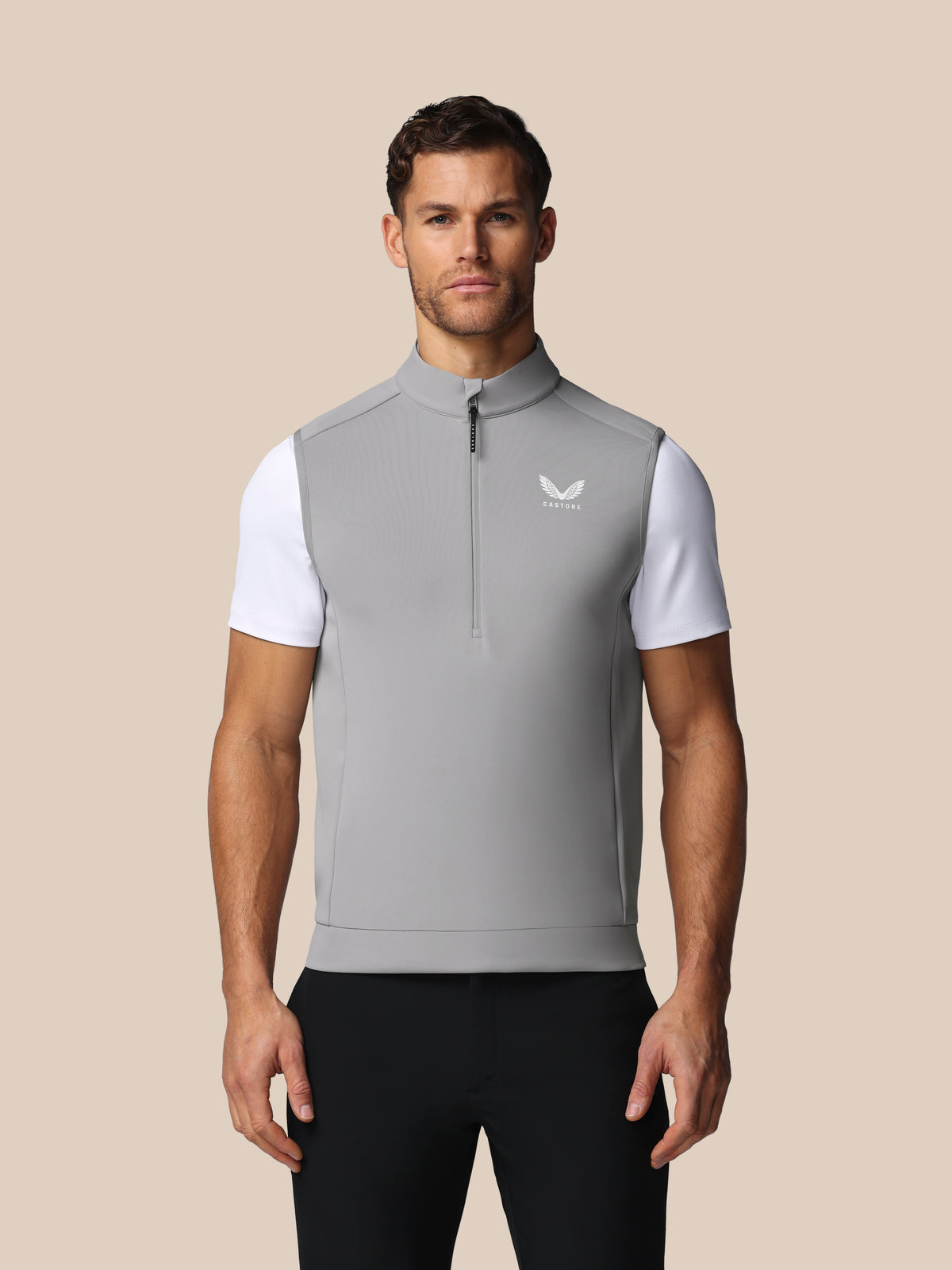 Men’s Golf Flex Half Zip Gilet - Grey - Grey