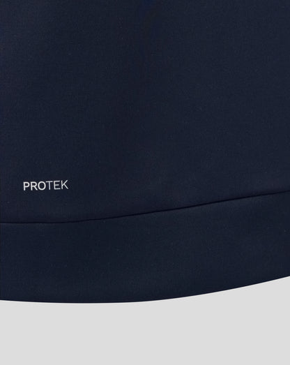 Navy blue fabric with 'PROTEK' logo on a white background