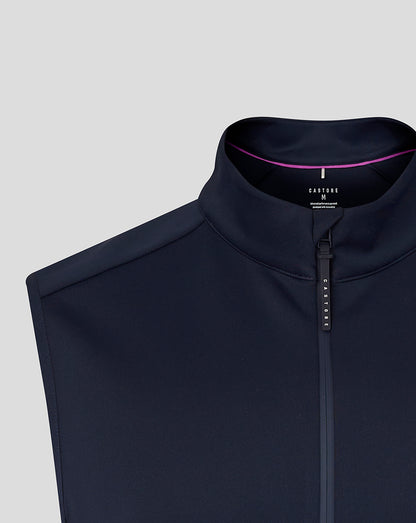 Navy blue jacket on a light gray background