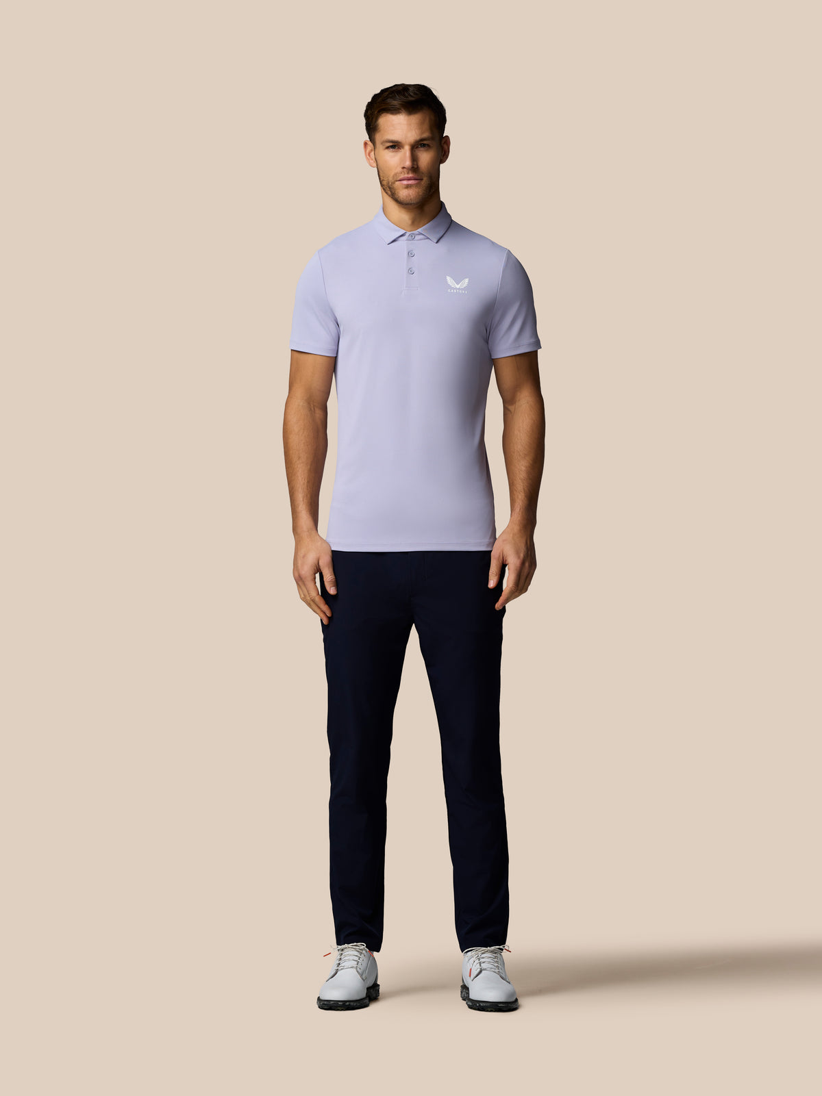 Men’s Golf Essential Short Sleeve Polo Top - Lavender - Lavender