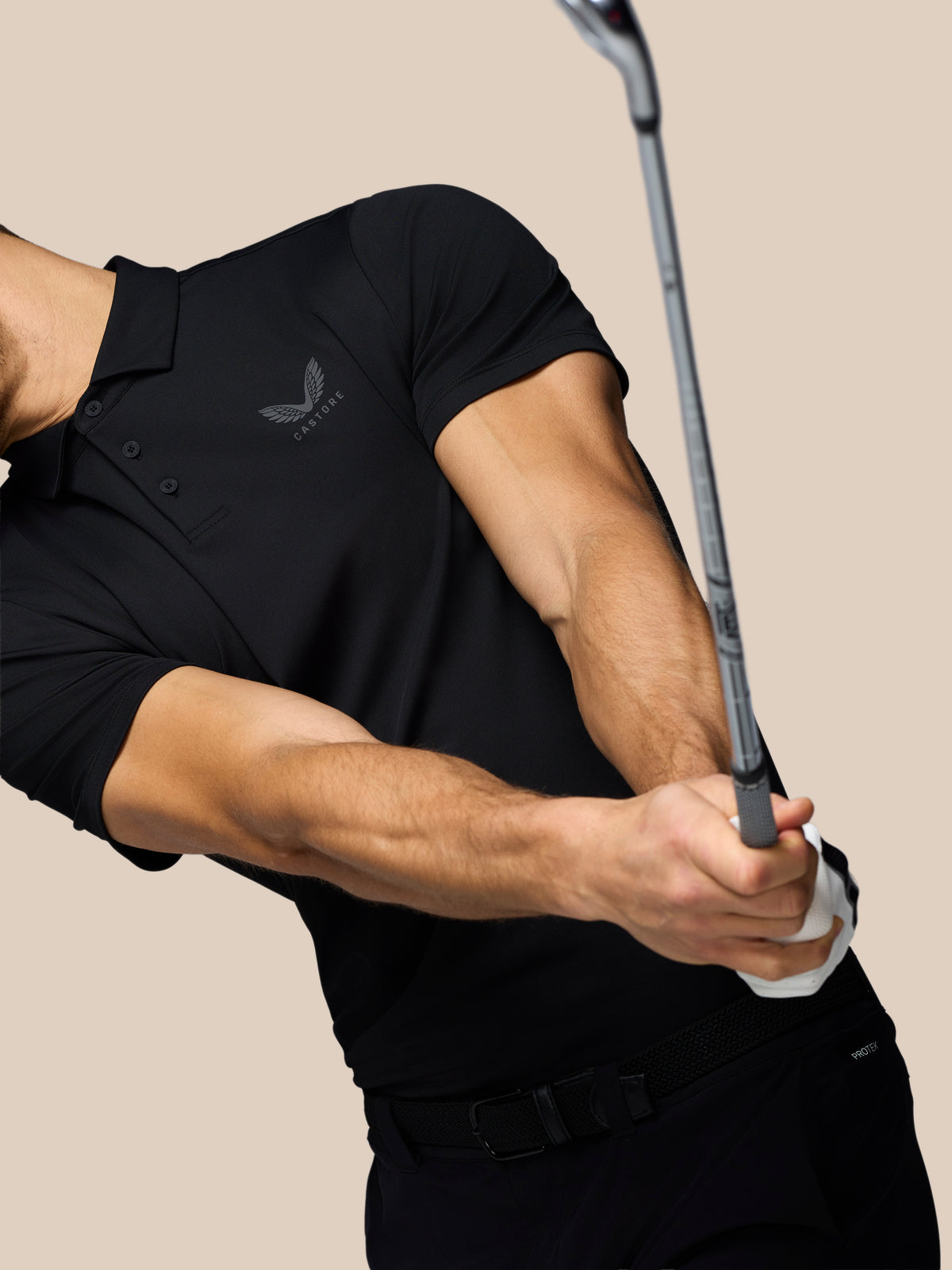 Men’s Golf Essential Short Sleeve Polo Top - Black - Black