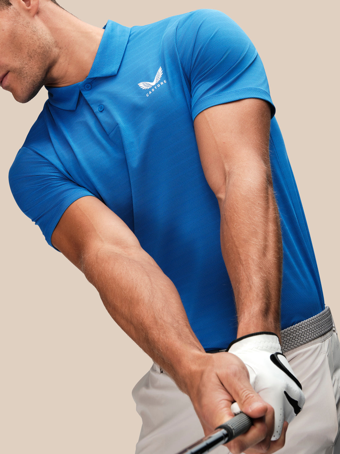 Men's Golf Short Sleeve Polo Shirt - Blue - Nebulas Blue