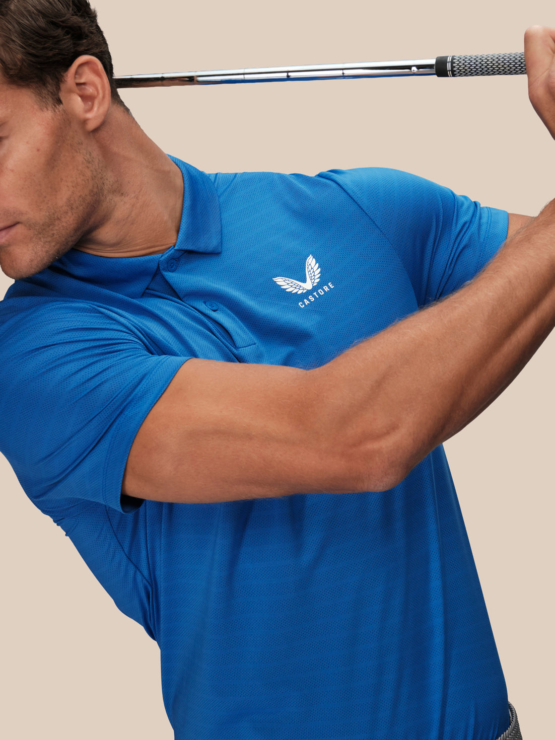 Men's Golf Short Sleeve Polo Shirt - Blue - Nebulas Blue