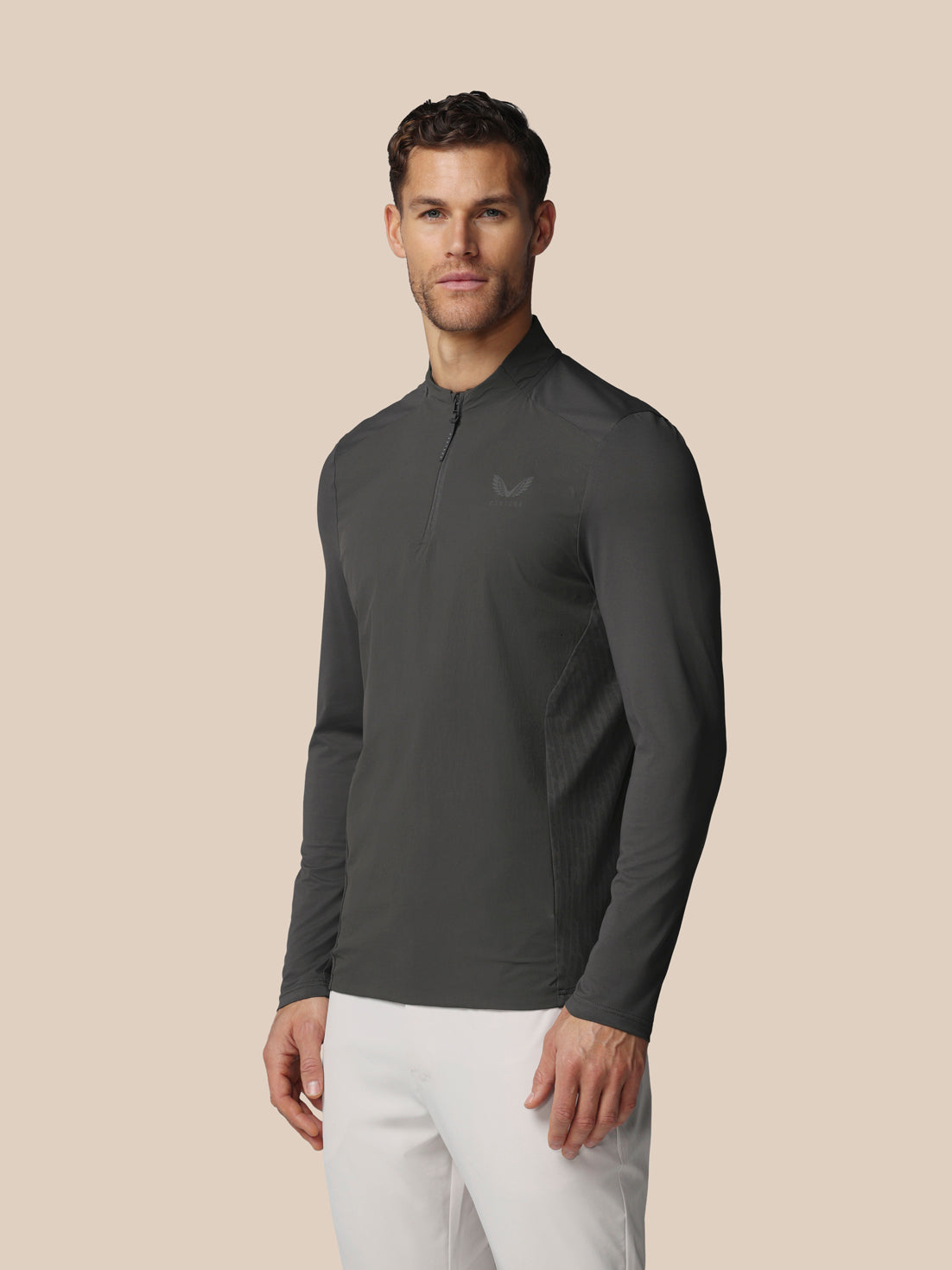 Men’s Golf LVS Quarter Zip Long Sleeve Top - Gunmetal