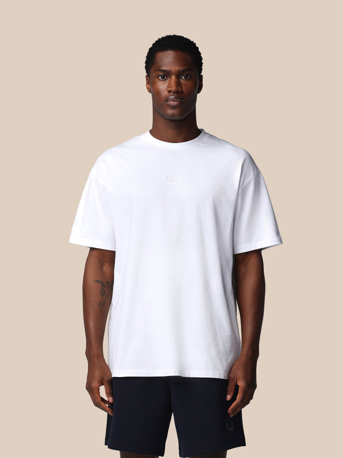 Heren Adapt katoenen T-shirt met korte mouw en loose fit – wit - Wit