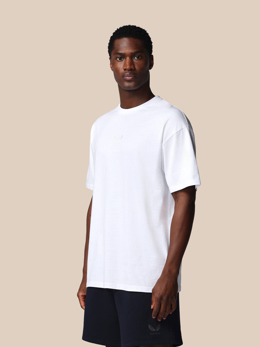 Heren Adapt katoenen T-shirt met korte mouw en loose fit – wit - Wit