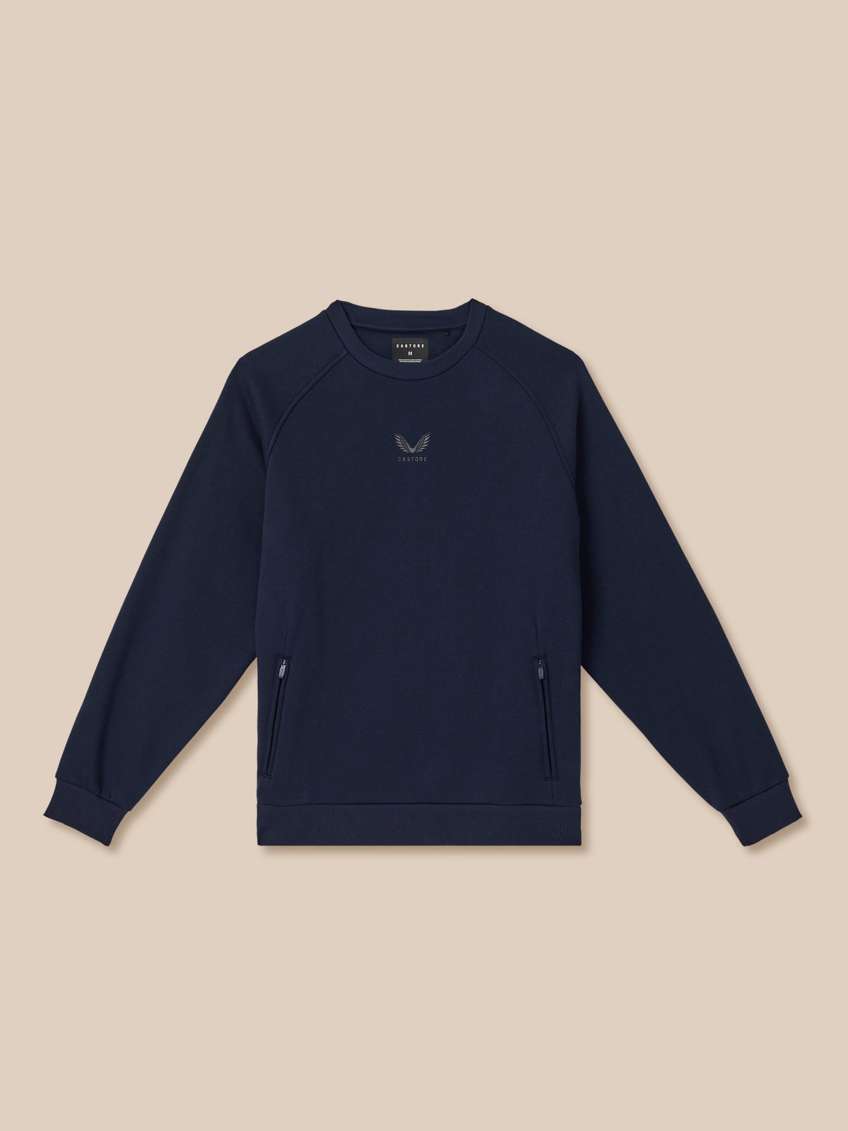 Heren Adapt katoenfleece sweatshirt met lange mouw – marineblauw - Marineblauw