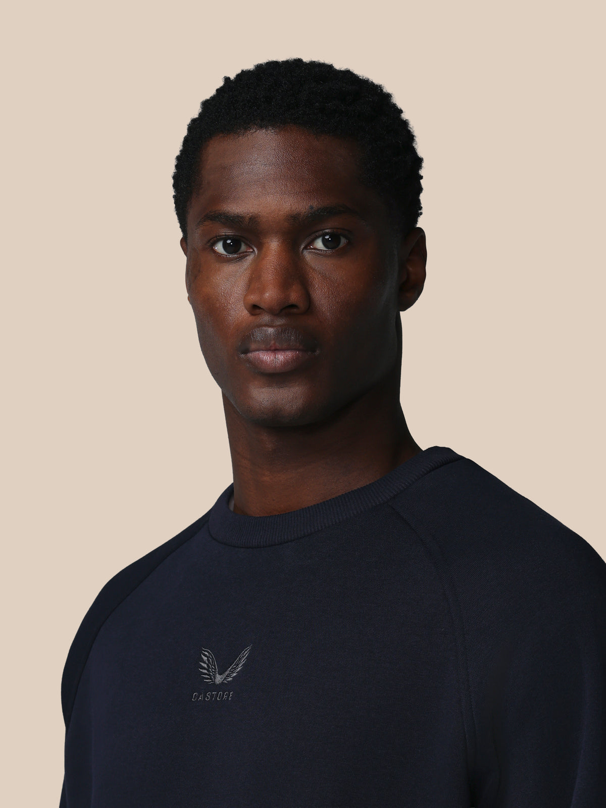 Heren Adapt katoenfleece sweatshirt met lange mouw – marineblauw - Marineblauw