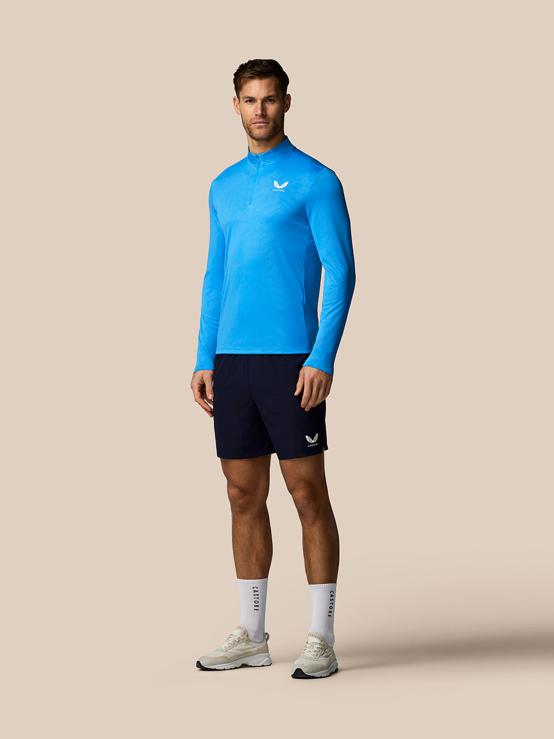 Men’s Adapt All-Over Print Quarter Zip Long Sleeve Top - Blue - Blue