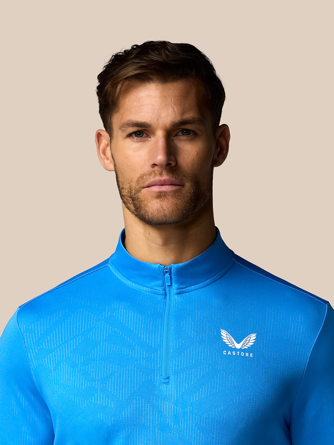 Men’s Adapt All-Over Print Quarter Zip Long Sleeve Top - Blue - Blue