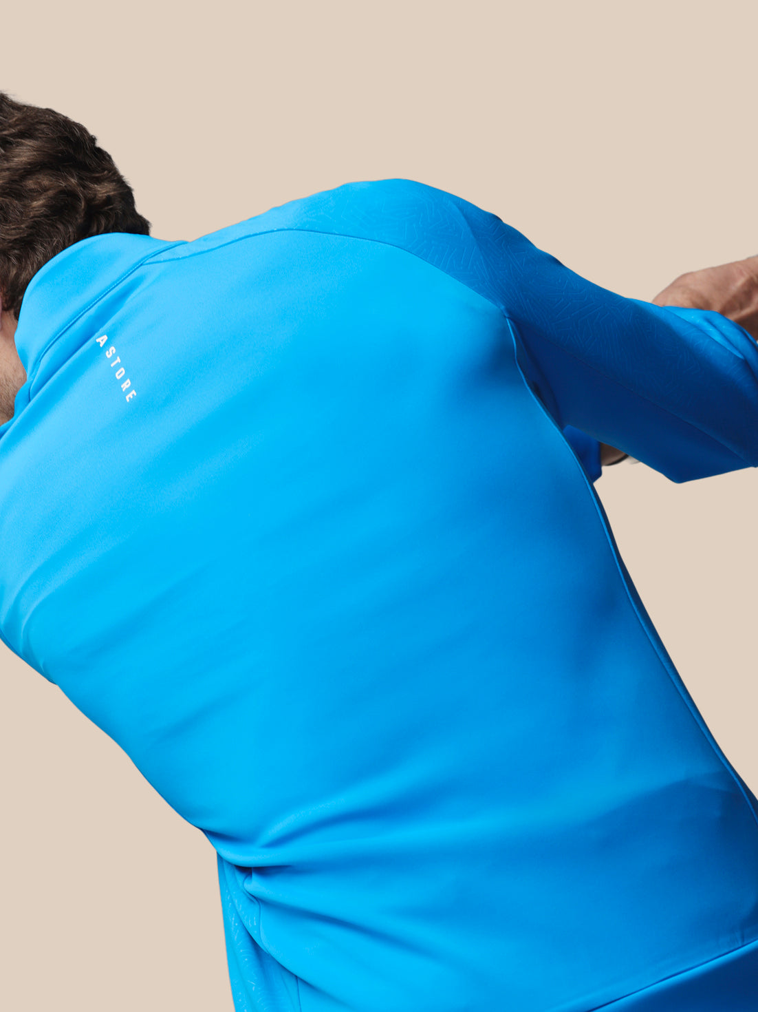 Men’s Golf Flex Debossed Quarter Zip Long Sleeve Top - Blue - Blue