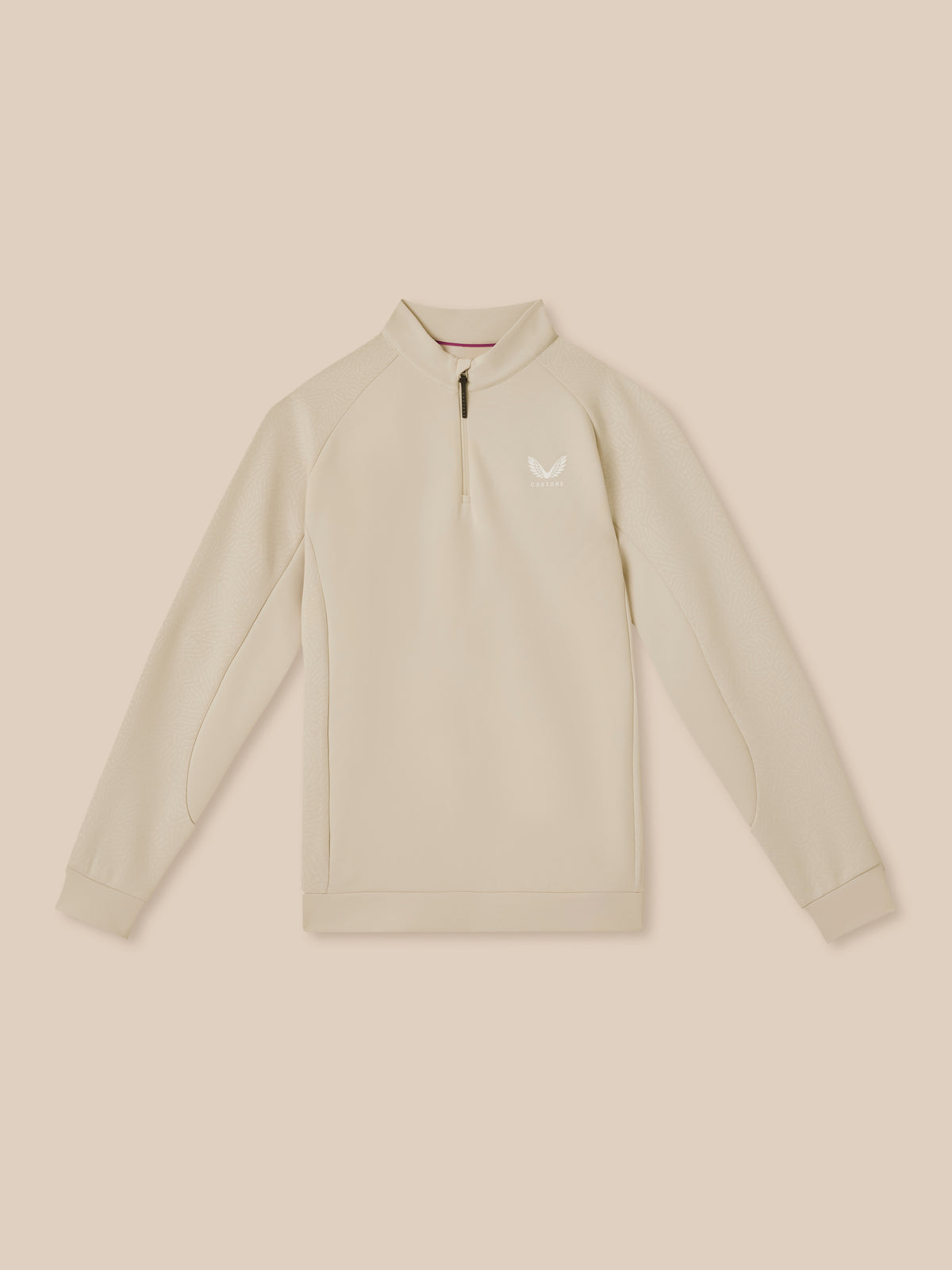 Men’s Golf Flex Debossed Quarter Zip Long Sleeve Top - Cream - Cream