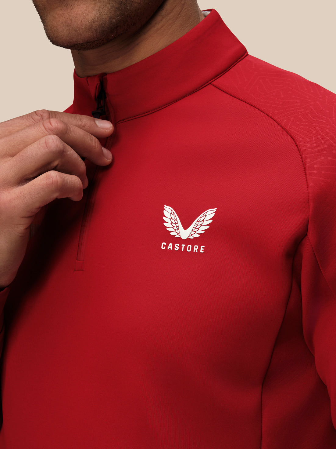 Men's Golf Flex Long Sleeve Quarter Zip Top - Red - Red