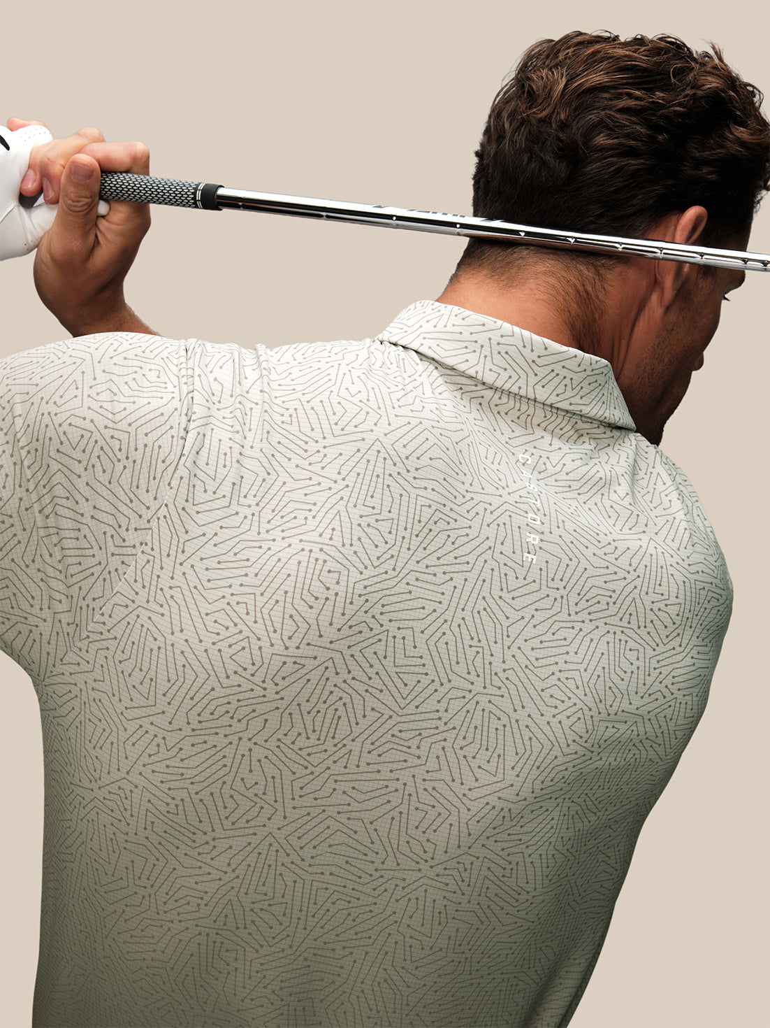 Men's Golf Short Sleeve Polo Shirt - Cream - Cream