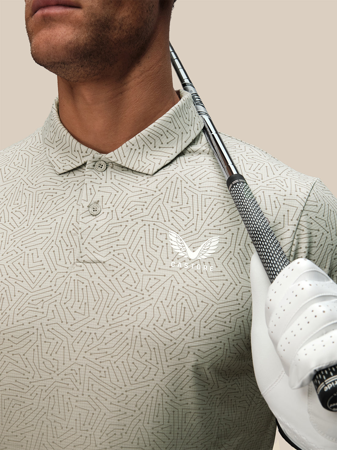 Men's Golf Short Sleeve Polo Shirt - Cream - Cream