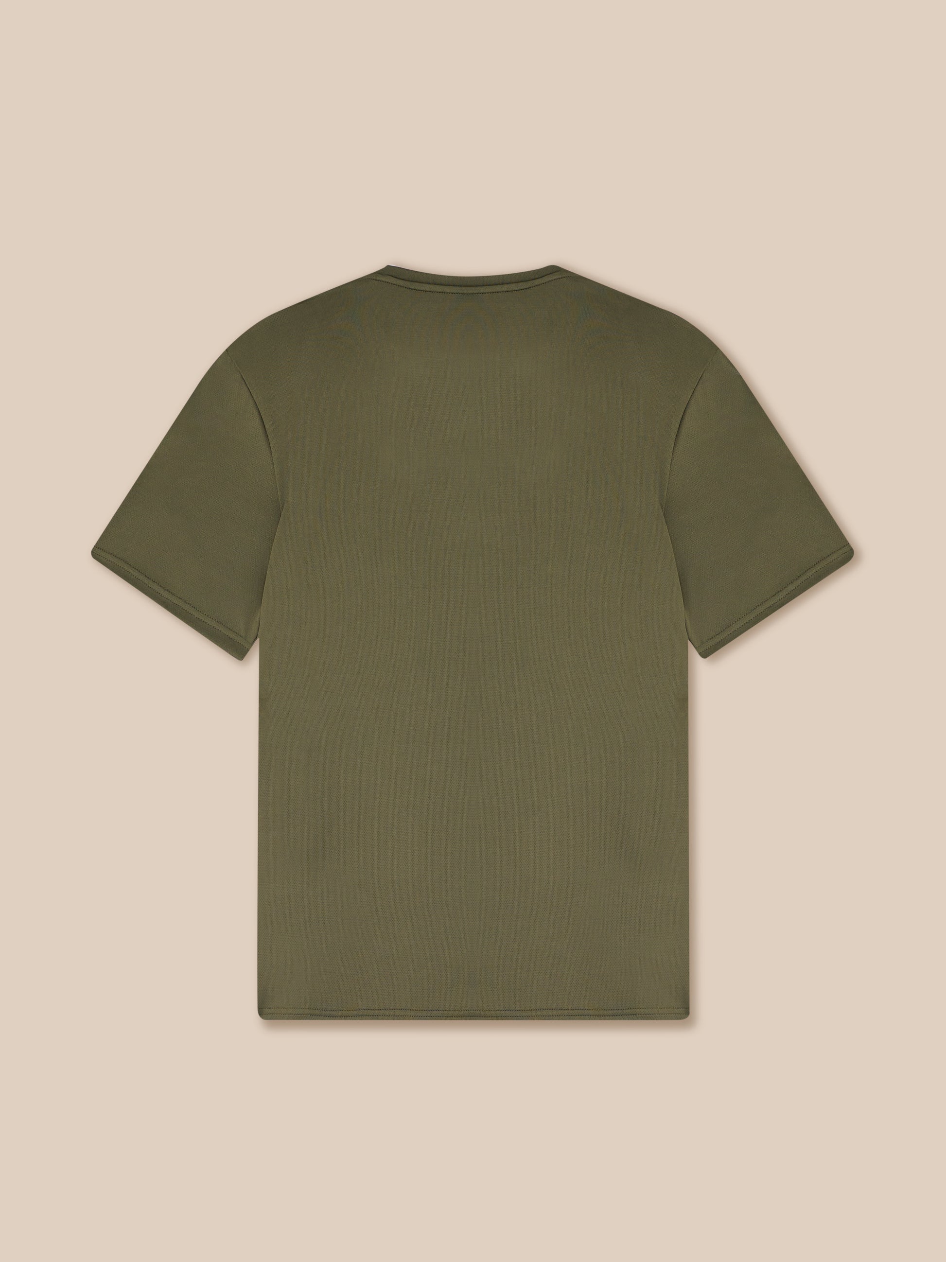 Green t-shirt on a beige background