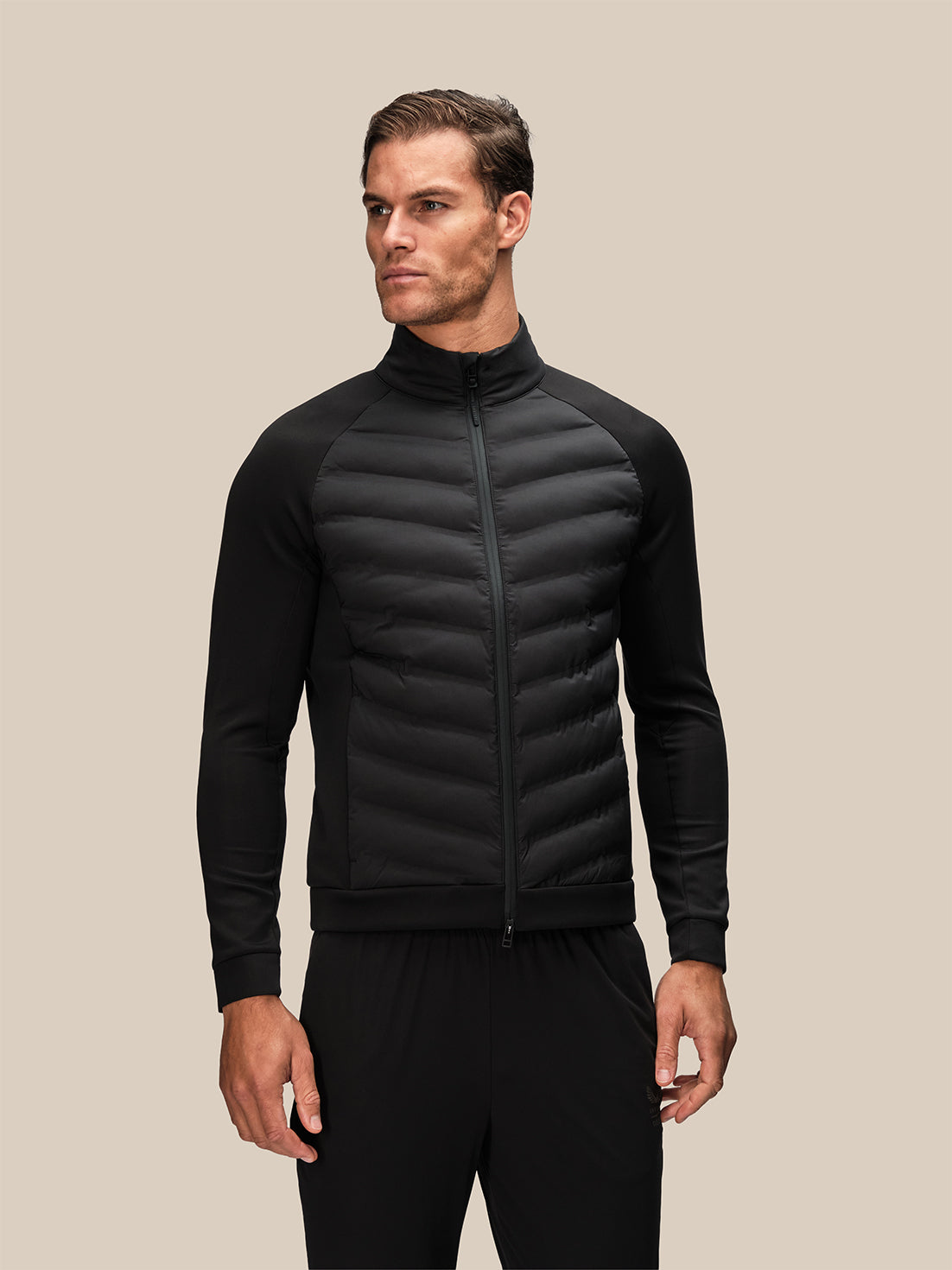 Men's Reiss x Castore Hybrid Jacket - Black - Black