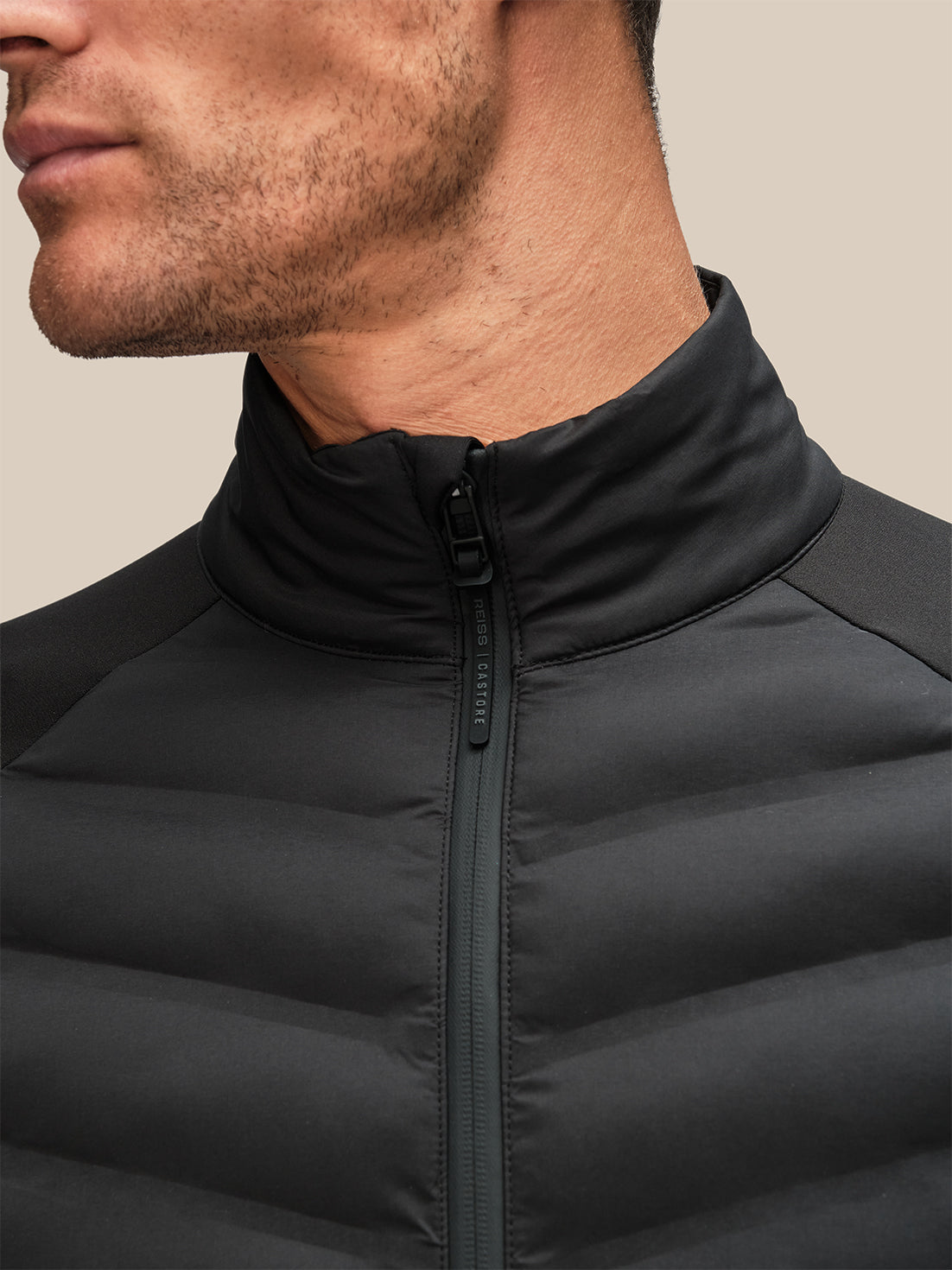 Men's Reiss x Castore Hybrid Jacket - Black - Black