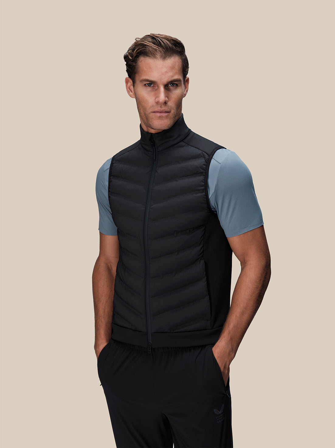 Men's Reiss x Castore Hybrid Gilet - Black