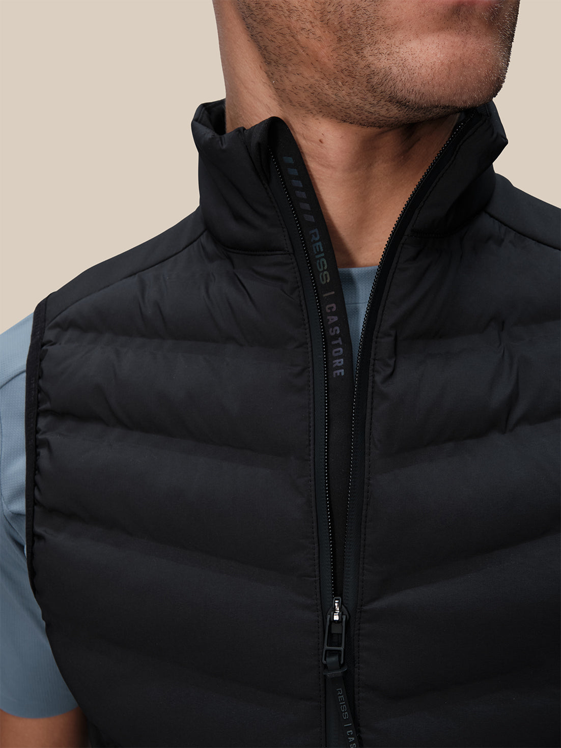 Men's Reiss x Castore Hybrid Gilet - Black - Black