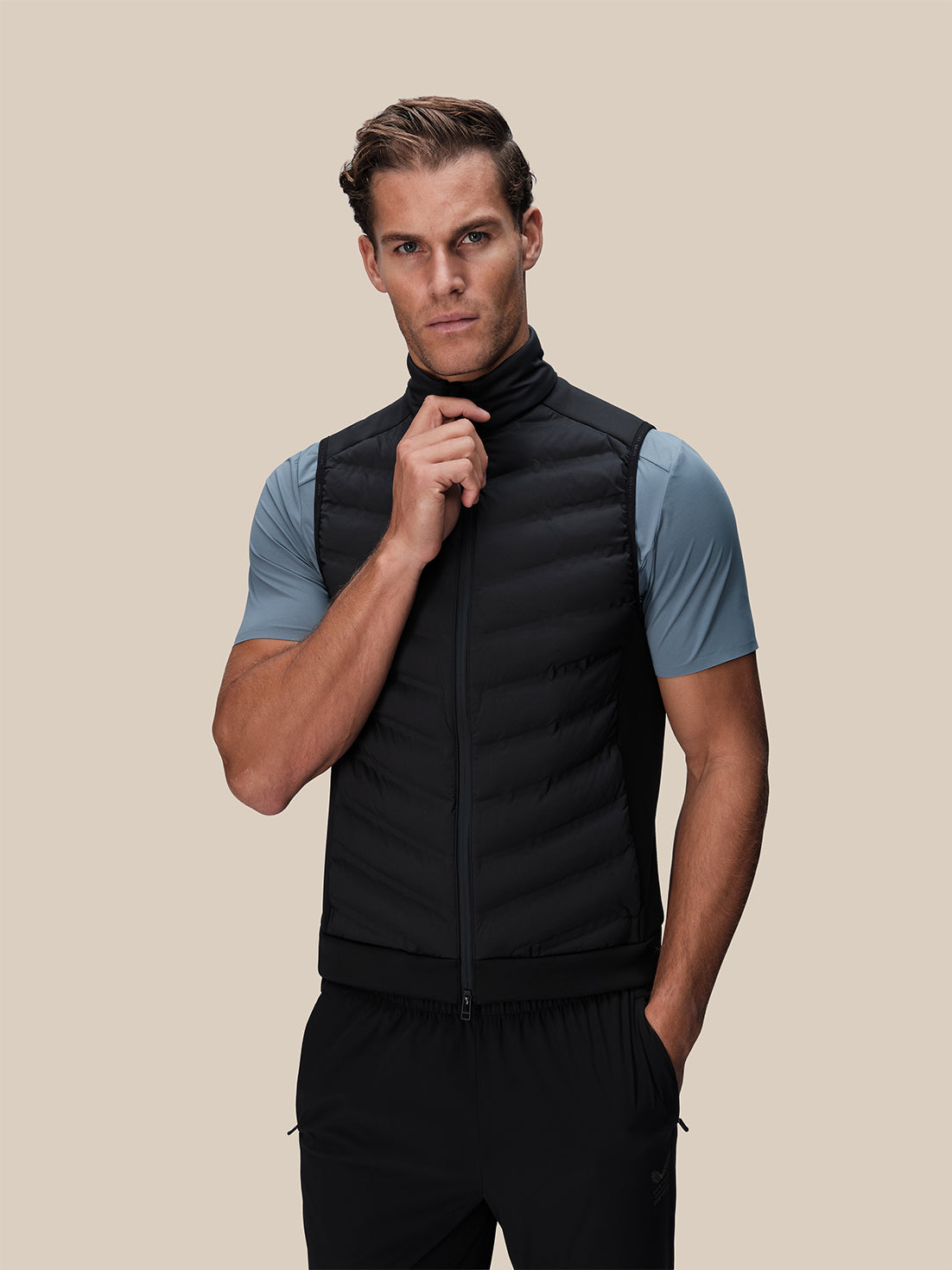 Men's Reiss x Castore Hybrid Gilet - Black - Black