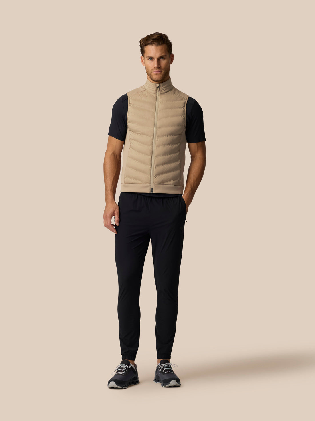 Men's Reiss x Castore Hybrid Gilet - Beige - Beige