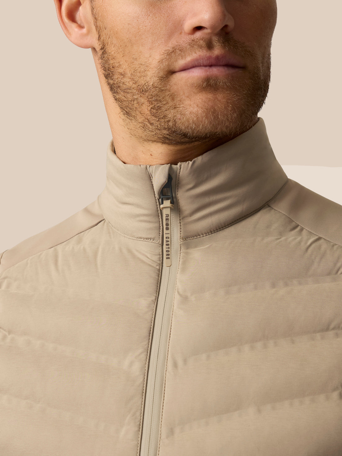 Men's Reiss x Castore Hybrid Gilet - Beige - Beige