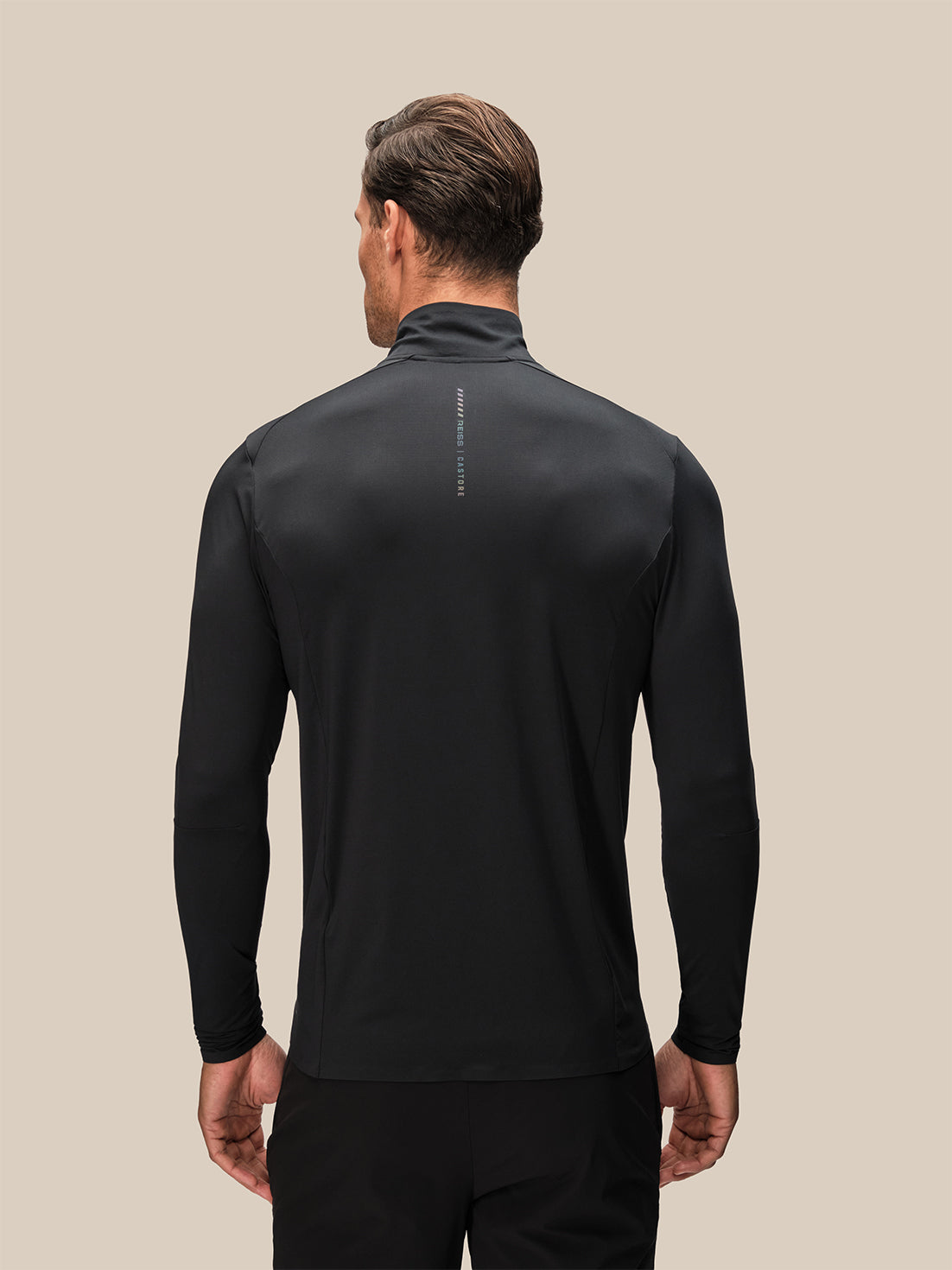 Men's Reiss x Castore Long Sleeve Quarter Zip Top - Black