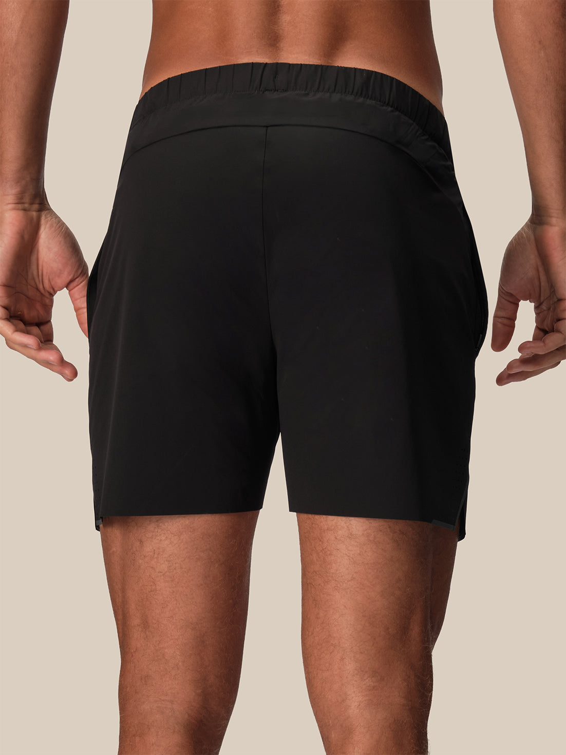 Men's Reiss x Castore 5" Deep Split Shorts - Black - Black