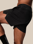 Men's Reiss x Castore 5" Deep Split Shorts - Black