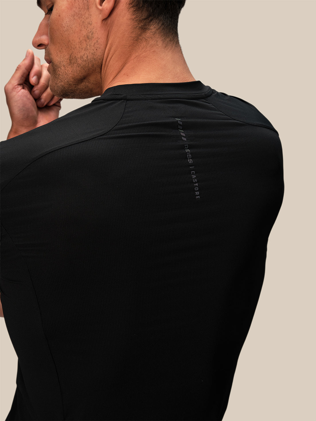 Men's Reiss x Castore Performance Short Sleeve T-Shirt - Black - Black