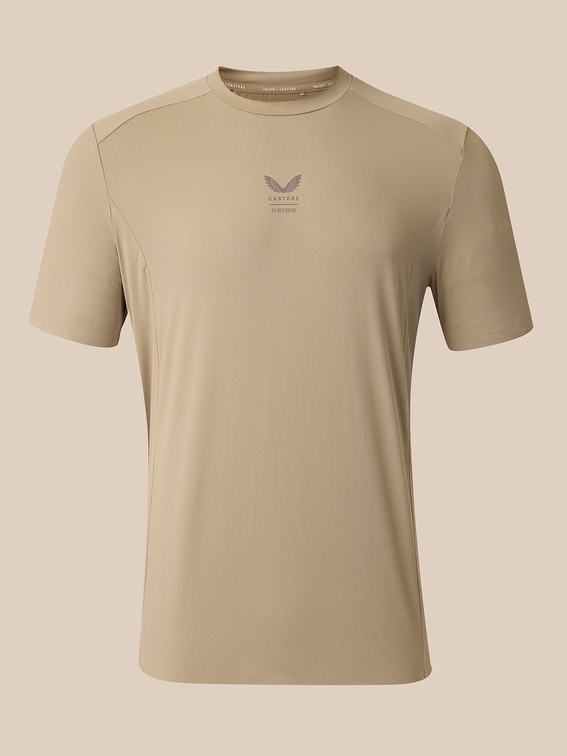 Men's Reiss x Castore Performance Short Sleeve T-Shirt - Beige - Beige