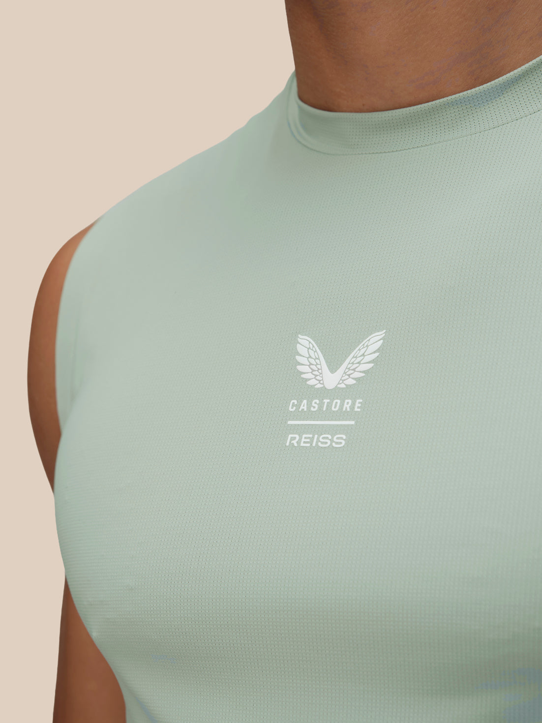 Men's Reiss x Castore Performance Graphic Vest - Sage Green - Sage Green