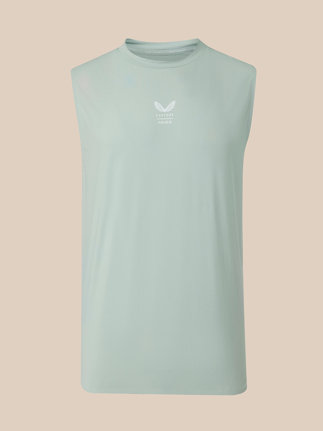 Men's Reiss x Castore Performance Graphic Vest - Sage Green - Sage Green