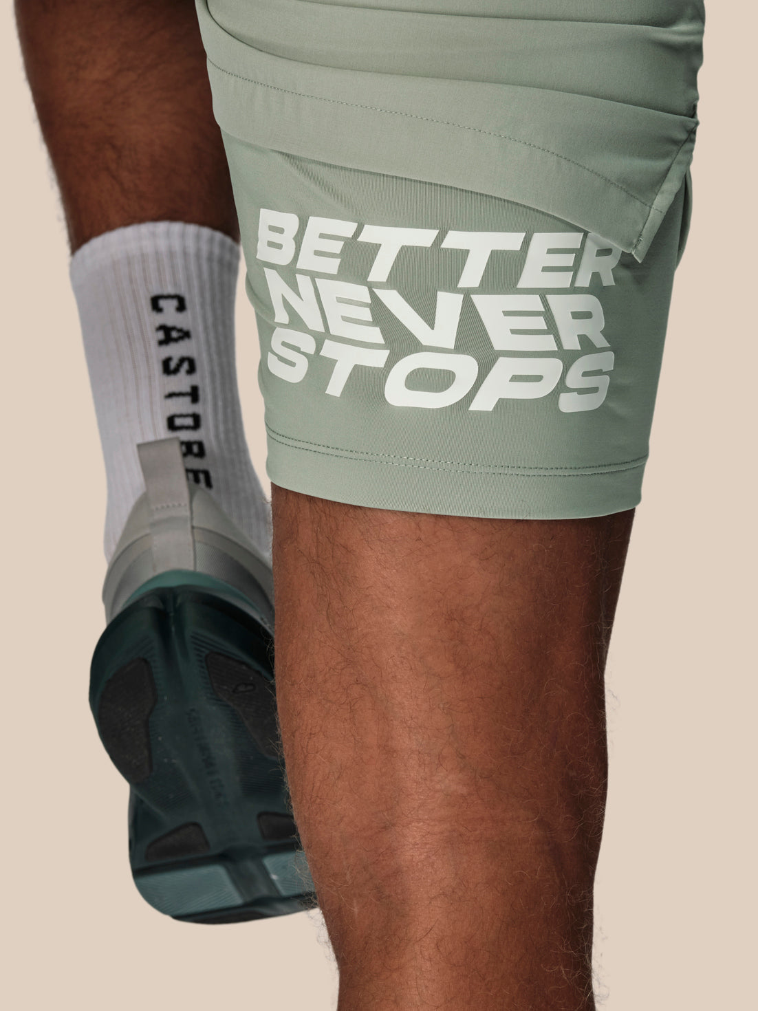 Men's Reiss x Castore 2-In-1 Graphic Shorts - Sage Green - Sage