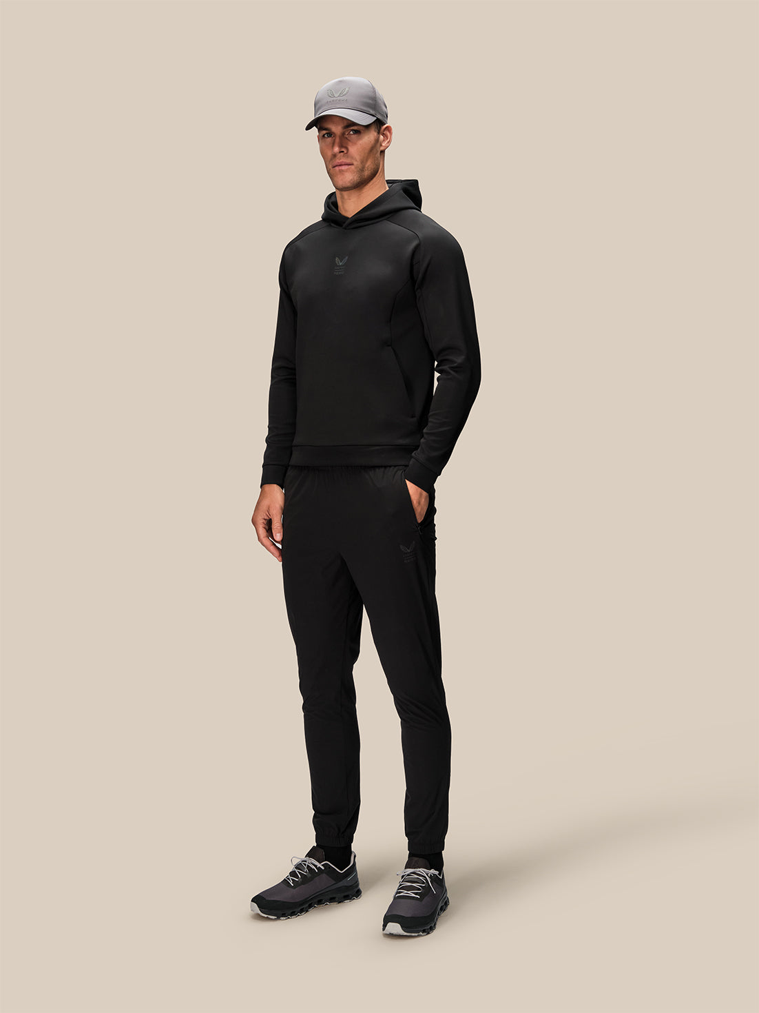 Men's Reiss x Castore Flex Hoodie - Black - Black