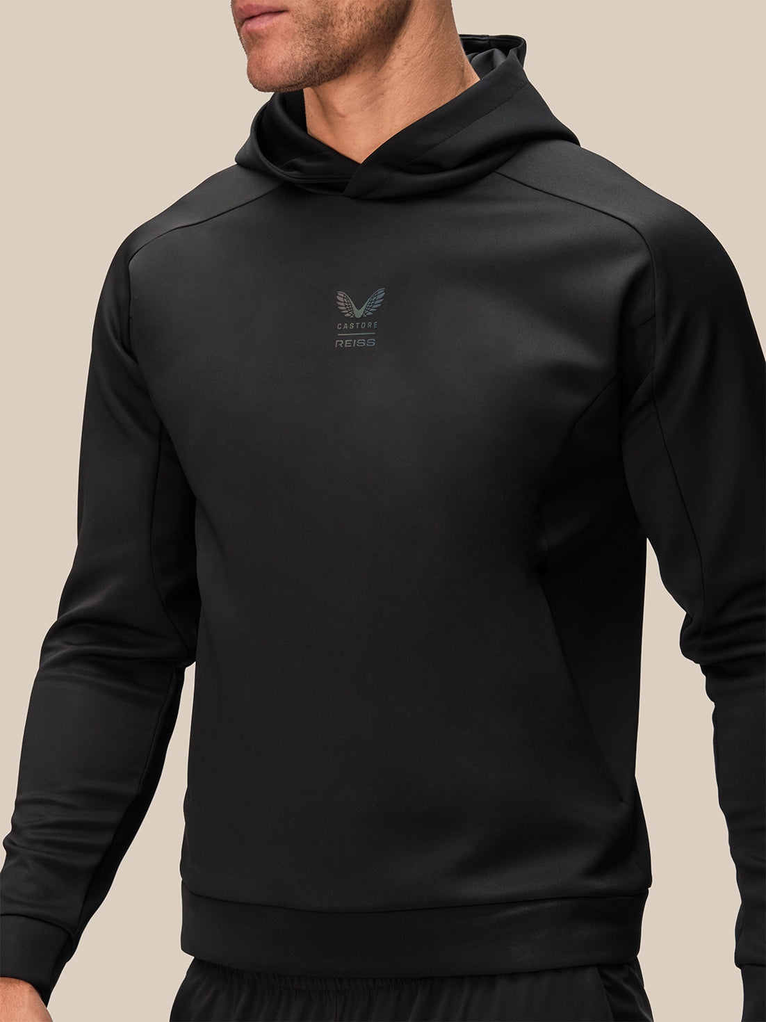 Men's Reiss x Castore Flex Hoodie - Black - Black