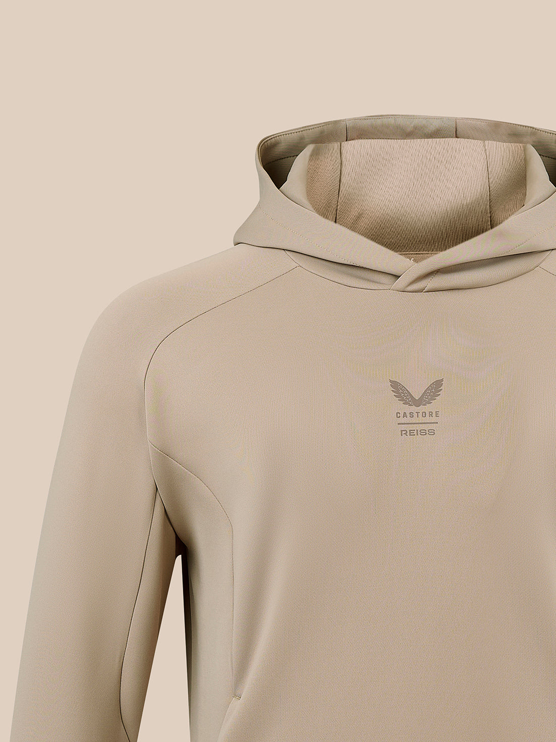 Men's Reiss x Castore Flex Hoodie - Beige - Beige