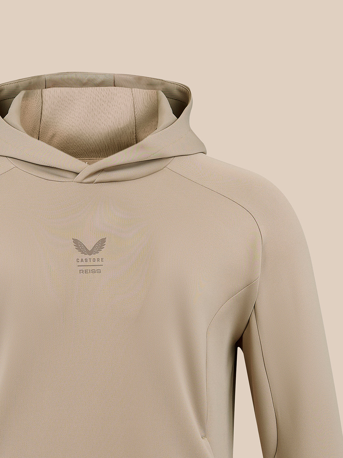 Men's Reiss x Castore Flex Hoodie - Beige - Beige