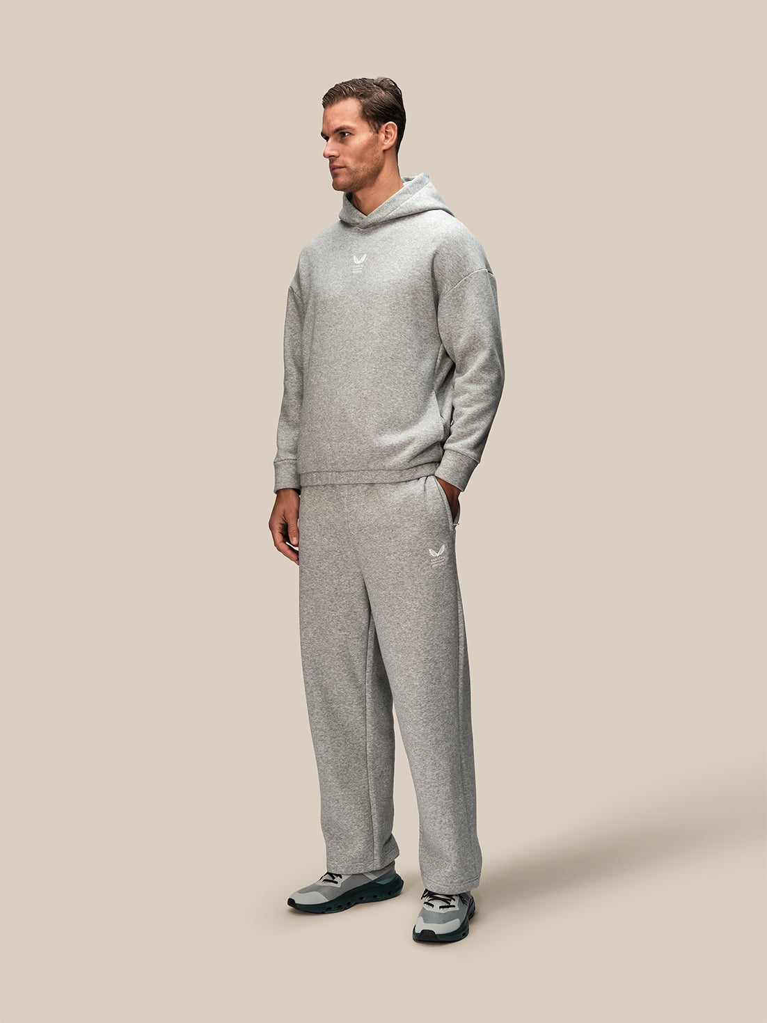 Men's Reiss x Castore Oversized Hoodie - Grey - Light Grey
