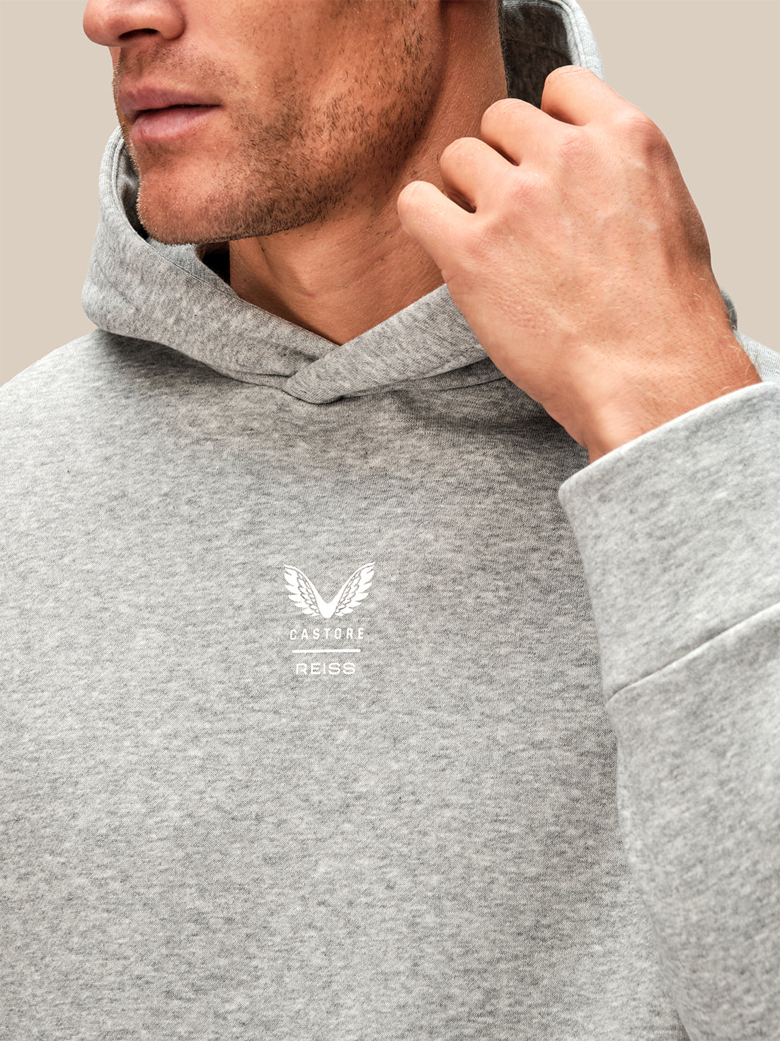 Men's Reiss x Castore Oversized Hoodie - Grey - Light Grey