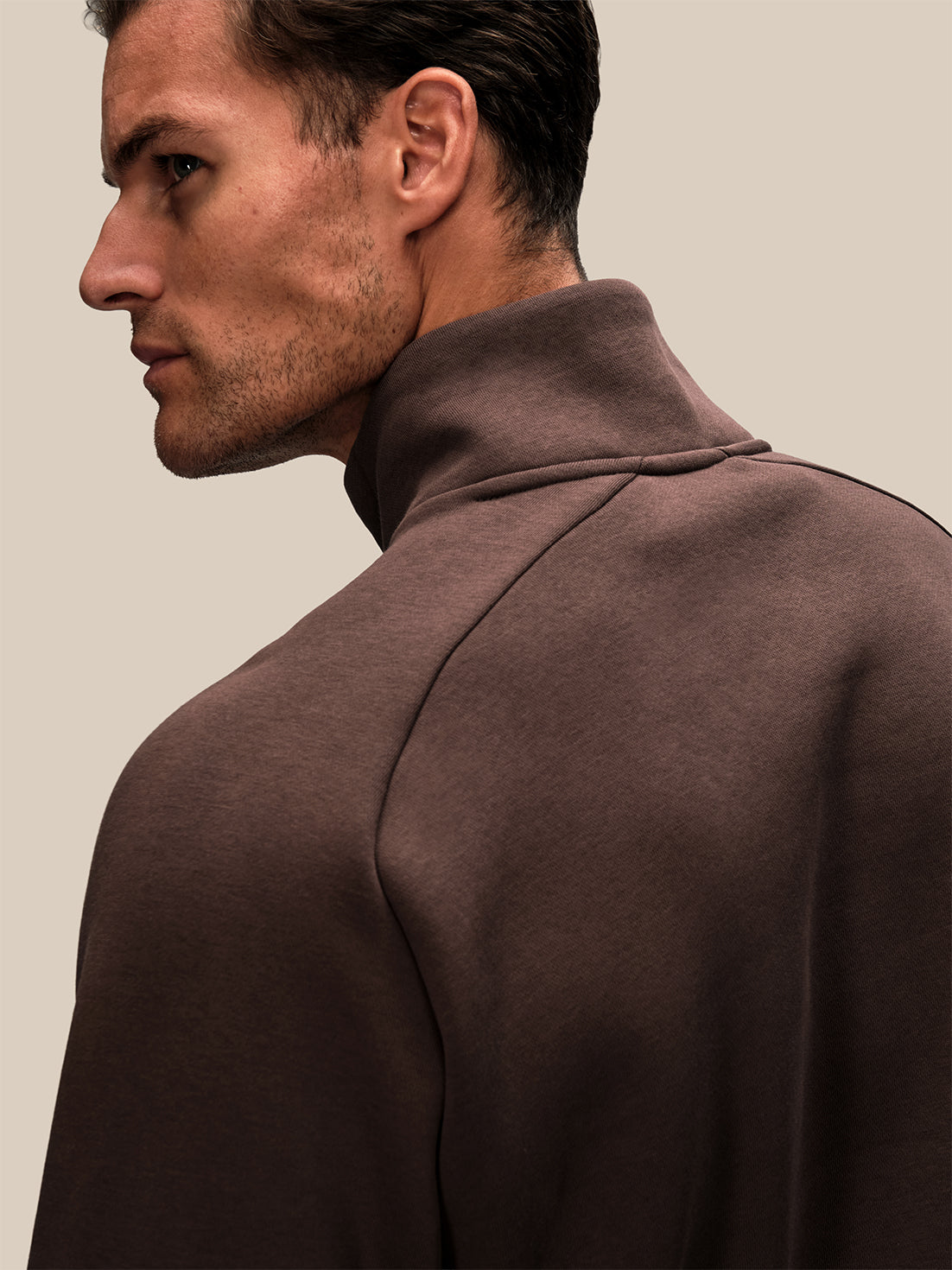 Men's Reiss x Castore Oversized 1/4 Zip Sweatshirt - Brown - Brown