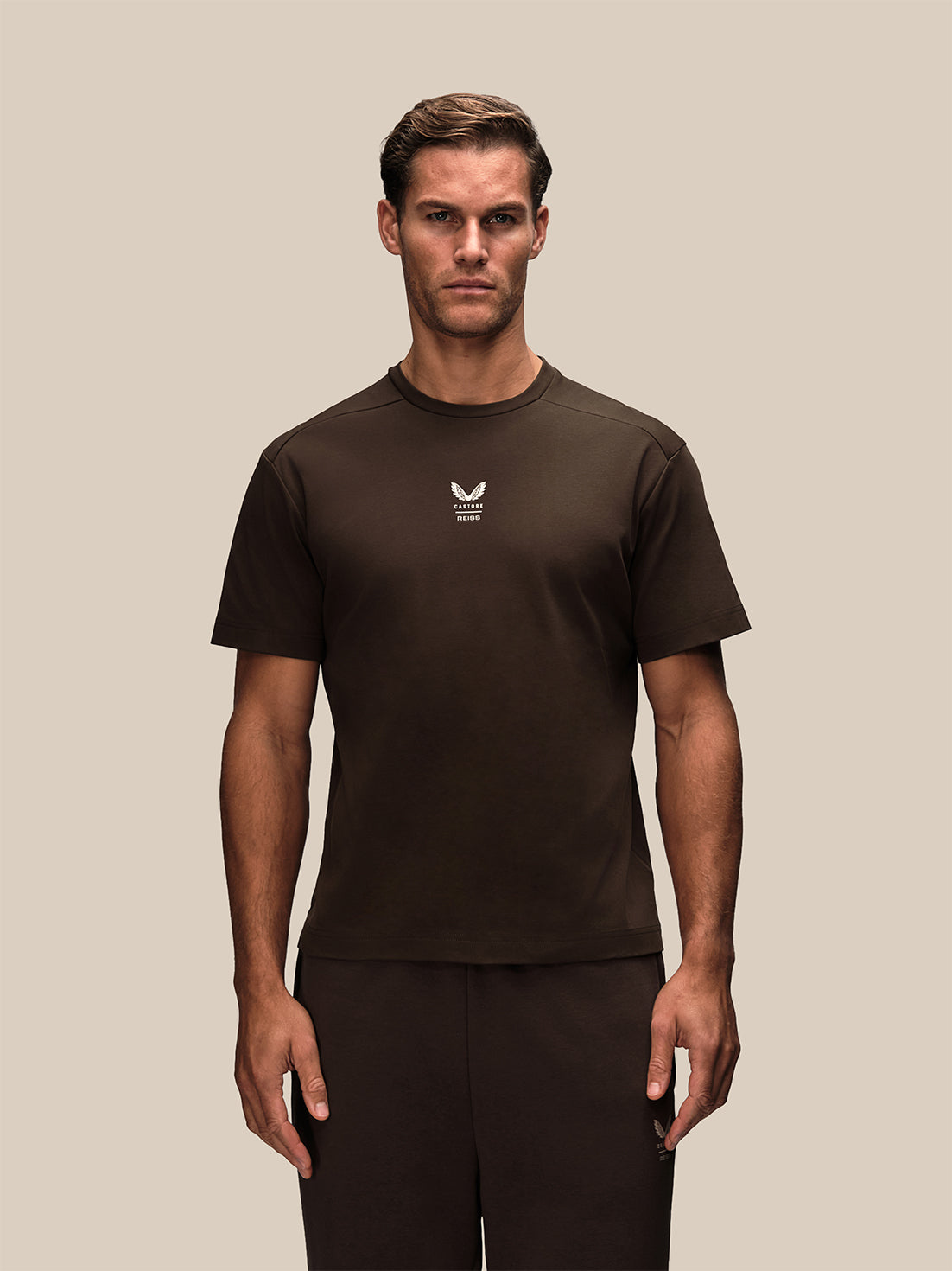 Men's Reiss x Castore Oversized Graphic Short Sleeve T-Shirt - Brown - Brown