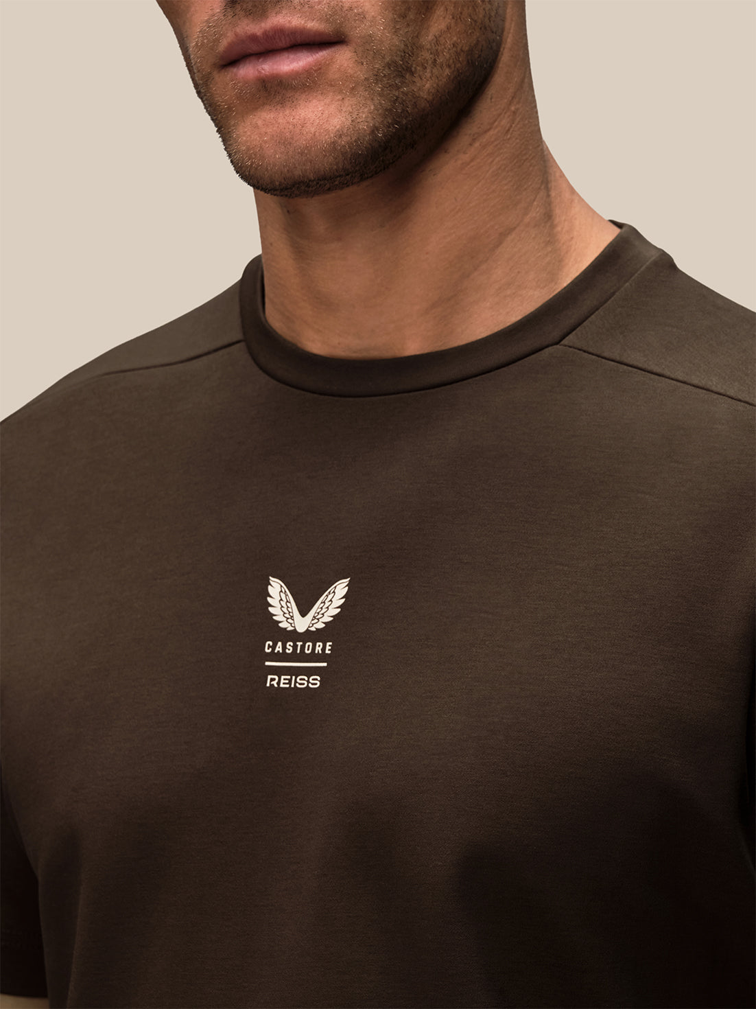 Men's Reiss x Castore Oversized Graphic Short Sleeve T-Shirt - Brown - Brown