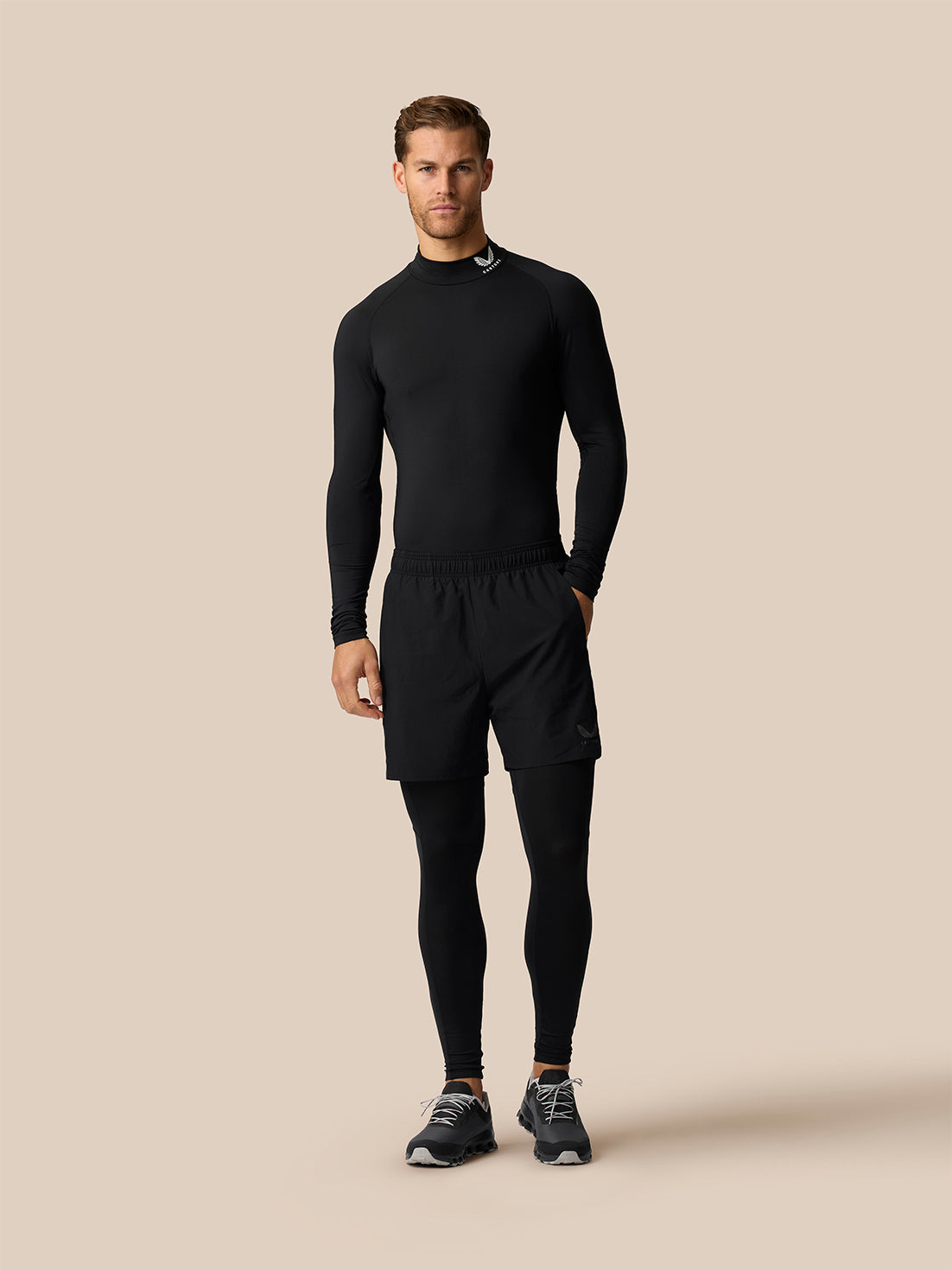 Men's Slim Fit Baselayer Top - Black - Black