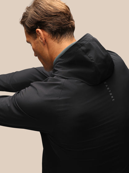 Men's Apex Slim Fit Long Sleeve Windbreaker Jacket - Black