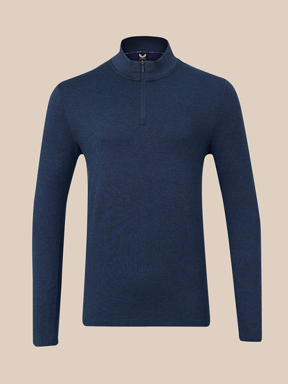 Men's Elevated Lifestyle Slim Fit Quarter Zip Top - Navy