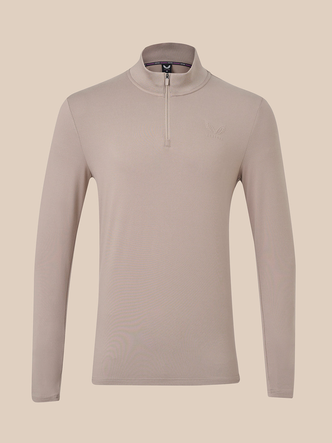 Men's Elevated Lifestyle Slim Fit Quarter Zip Top - Taupe