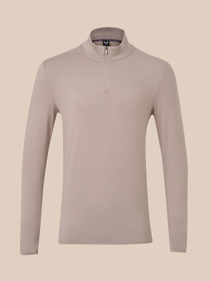 Men's Elevated Lifestyle Slim Fit Quarter Zip Top - Taupe